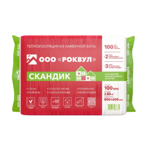 Утеплитель ЛАЙТ БАТТС СКАНДИК 800x600x100